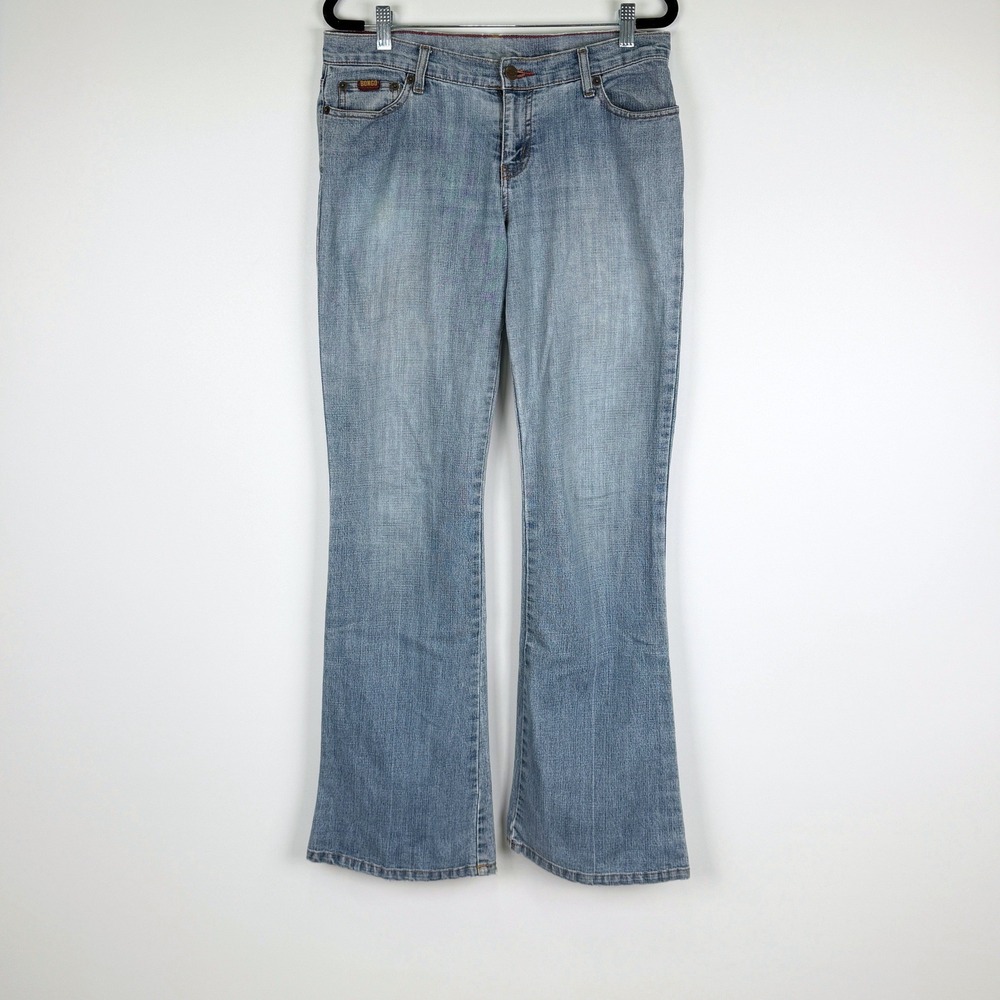Bongo Jeans Womens 9 Blue Denim Flare Leg Low Rise Stretch Y2K Style